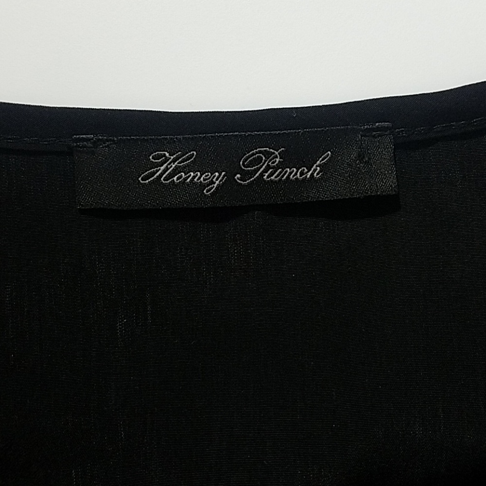 Honey Punch Black Long Sleeve Wrap Dress - Picture 6 of 7